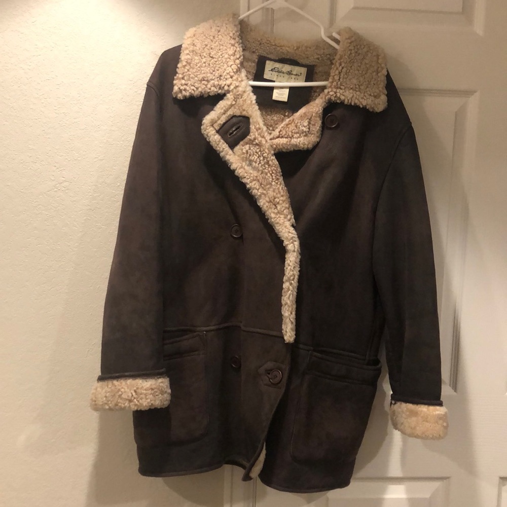 Vintage Eddie Bauer leather 100% sheepskin coat